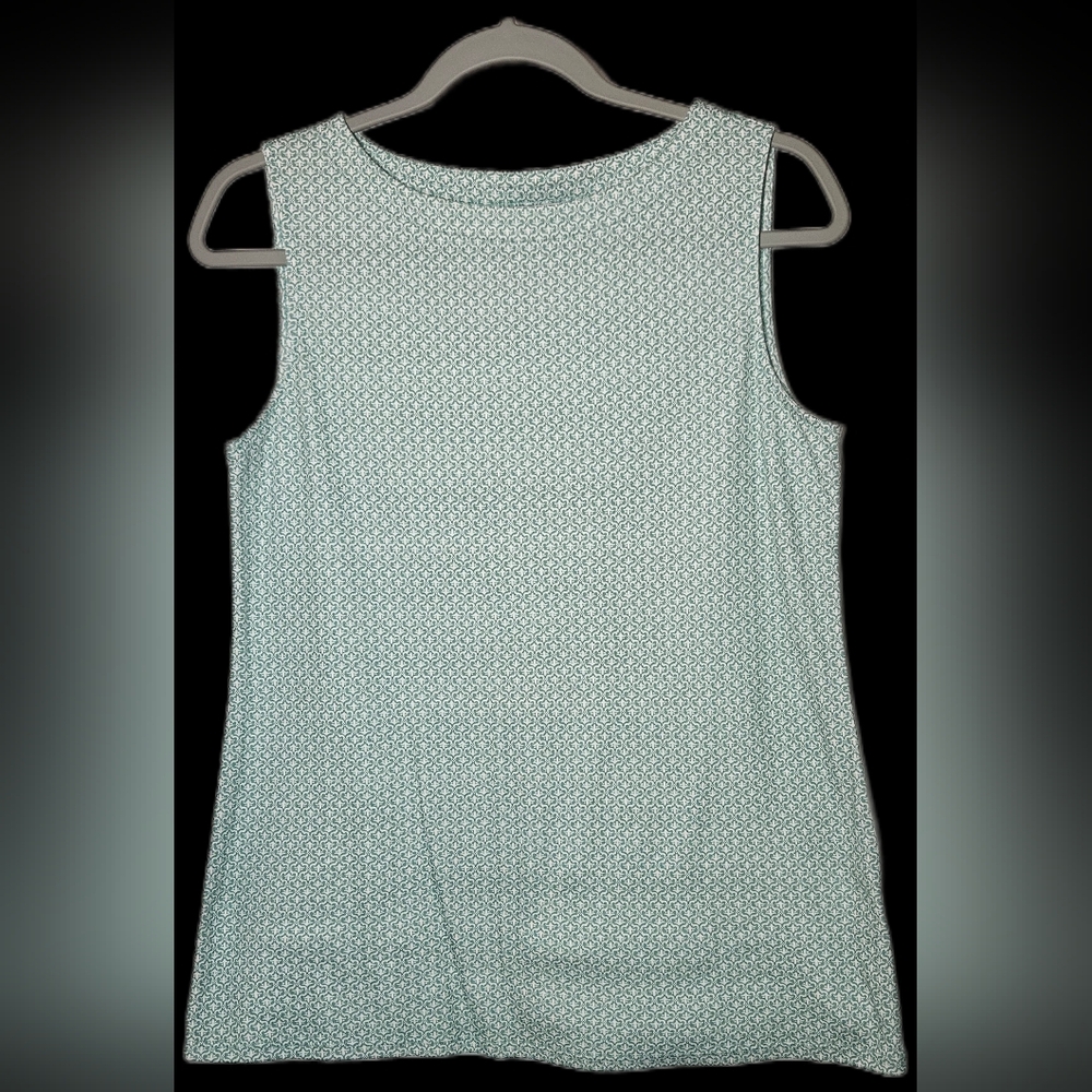 Green Patterned Sleeveless Top